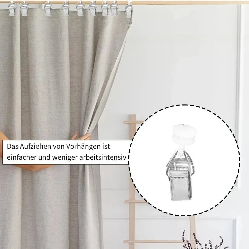 pinces rideau argentées modernes fenêtres boîte rangement inclusion rideaux fixations pack 20pcs
