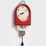 horloge murale moderne minimaliste aiguilles balancier noir blanc rouge