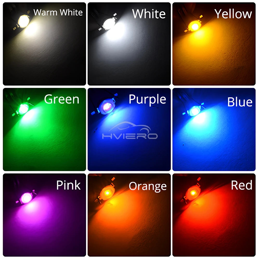 ampoules led 3w haute puissance 3v blanc jaune vert violet bleu rose orange rouge