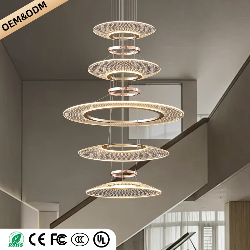 suspension lumineuse moderne doré grille mailles 60cm 80cm 100cm chambre salonhôtel
