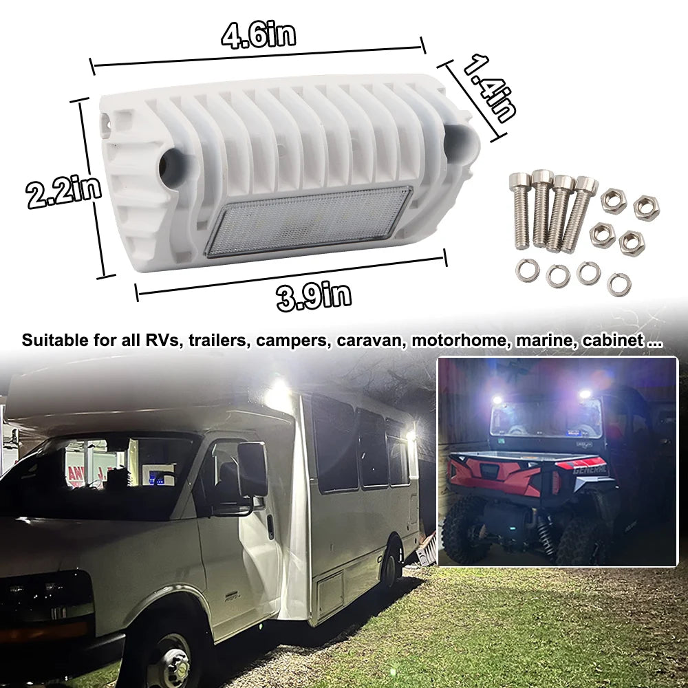 spots led encastrables noir blanc ip67 grille refroidissement camping car