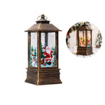 lampe décorative vintage locomotive noire personnages noël arbre flocons đèn trang trí