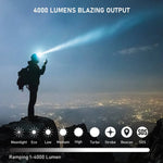 lampe frontale led rechargeable usb projecteur éclairage large puissant 5000k 6000 6500k