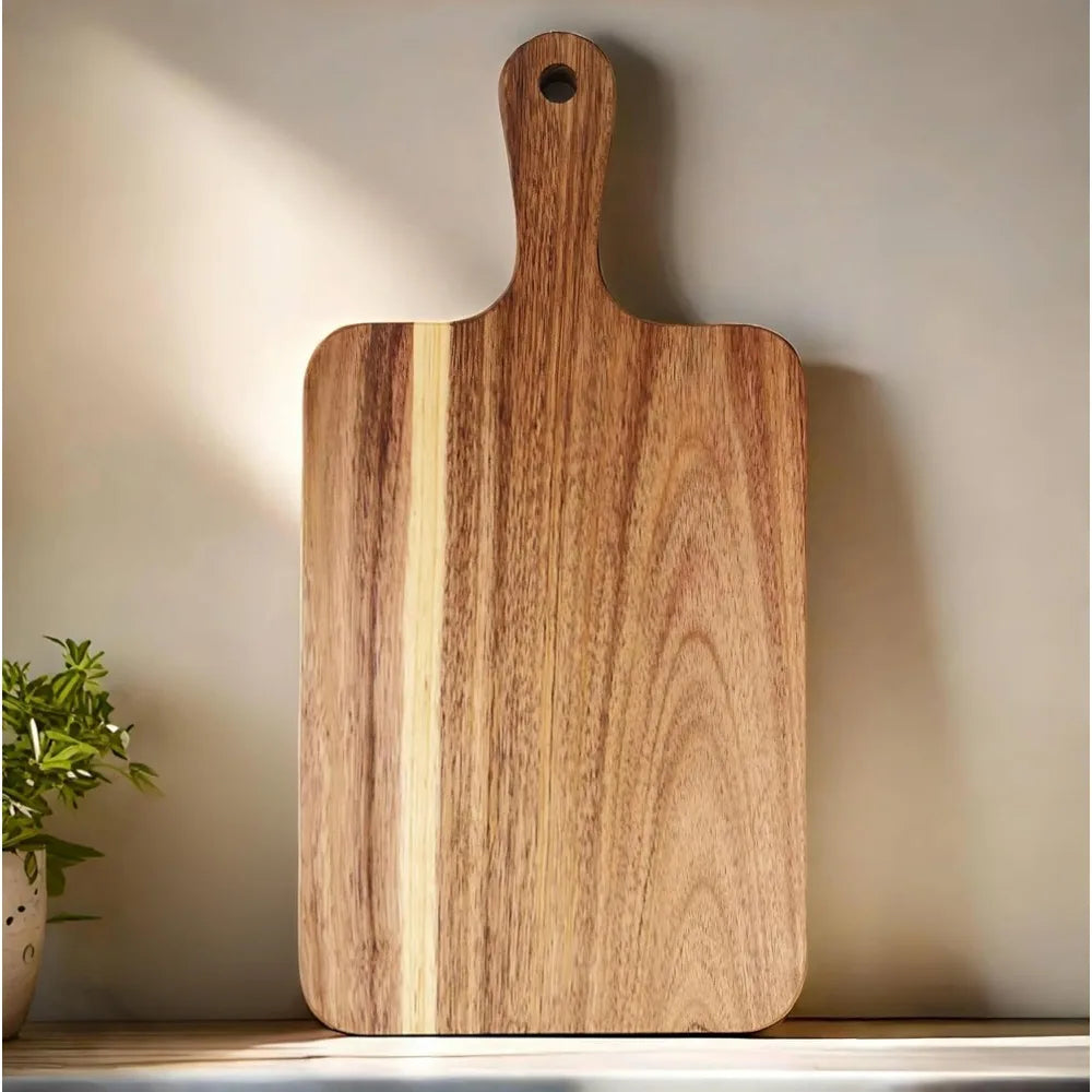 planches découper bois naturel rustique poignée métal doré charcuterie fromage fruits légumes servir moderne