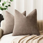 lot housses coussin carrées texture lin moderne garnissage intérieur blanc
