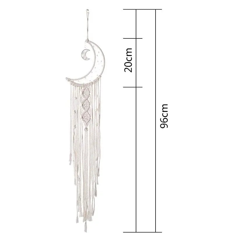 décoration boho dreamcatcher macramé franges beige tapisserie murale chambre enfants