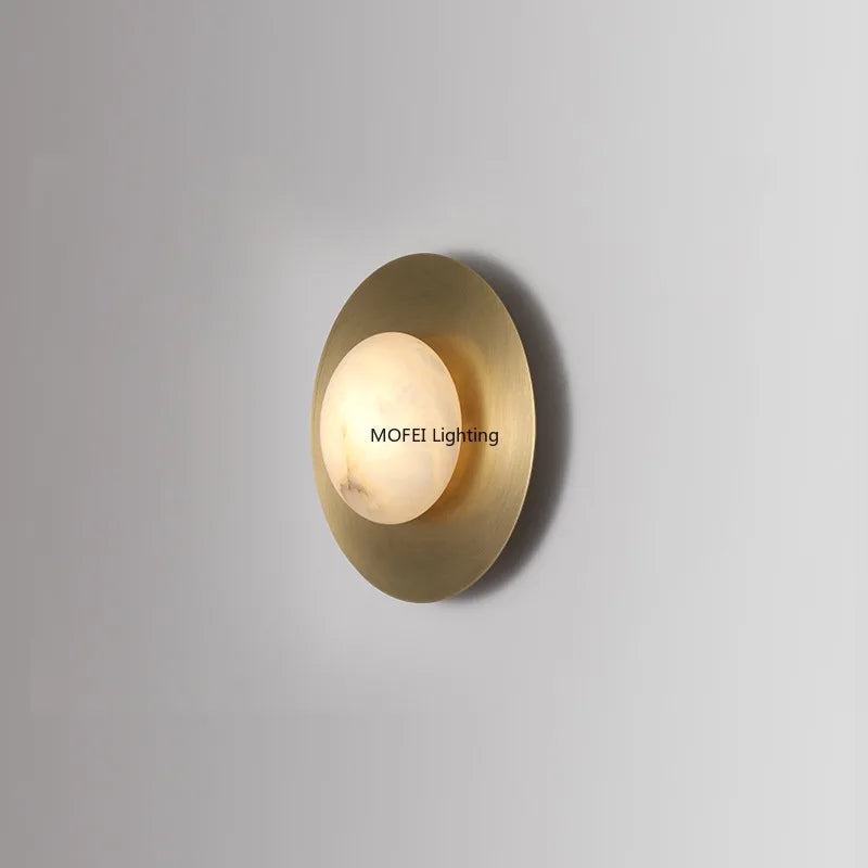lampe murale moderne dorée marbre blanc élégante led mur fixée