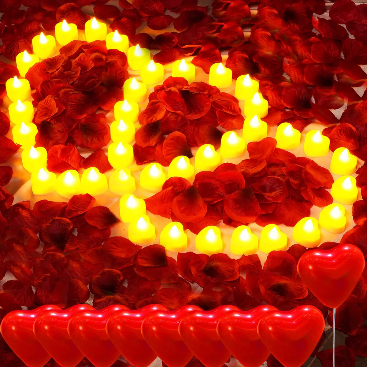 bougies led forme coeur pétale rose artificielle sans flamme veilleuse anniversaire mariage moderne décoratif
