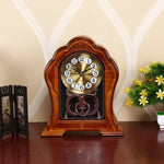 horloge décorative marron foncé rétro chiffres arabes transparente fleurs artificielles vintage européenne