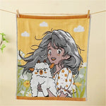 tapisserie coton biologique forêt animaux motifs colorés clips bois moderne artiste