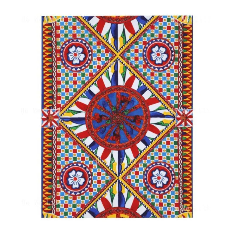 nappe multicolore ethnique motif géométrique floral polyester coton durable facile nettoyer rectangle table manger