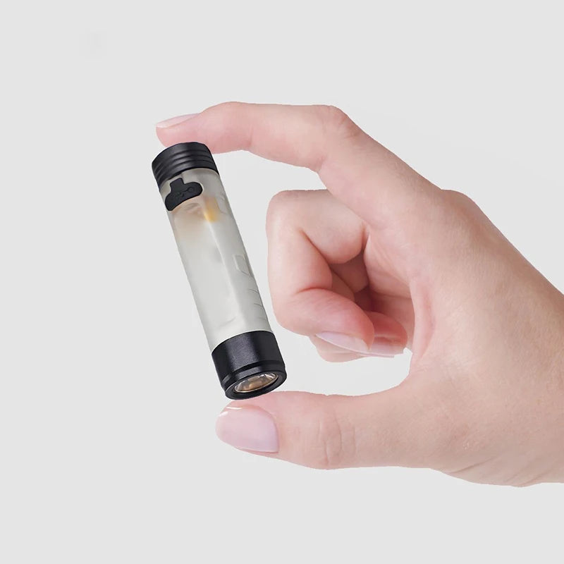lampe poche portable clipser chapeau rechargeable noir transparent moderne minimaliste