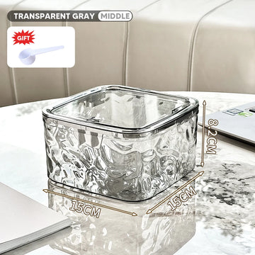 boîte rangement transparente moderne pliable respectueuse environnement serviettes produits nettoyage hygiénique poignéeversible