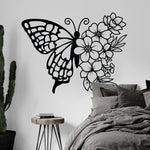 autocollant mural papillon fleur noir minimaliste chambre enfant décoration intérieure stickers adhésifs