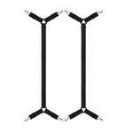 sangles élastiques ajustables clips métalliques maintien draps lit noir modernes 70cm 280cm
