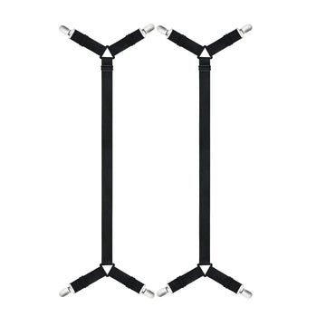 sangles élastiques ajustables clips métalliques maintien draps lit noir modernes 70cm 280cm