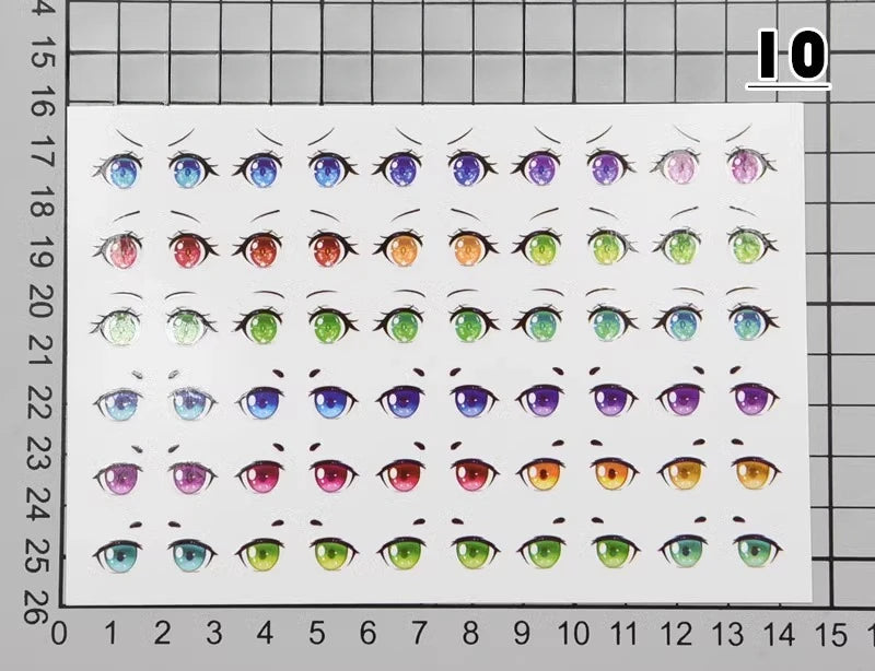 autocollants yeux stylisés multicolores dessin animé adhésifs argile polymère ultra légères diy bricolage travaux