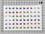 autocollants yeux stylisés multicolores dessin animé adhésifs argile polymère ultra légères diy bricolage travaux