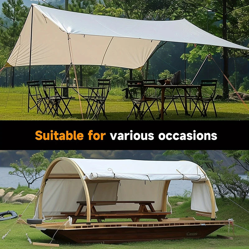 voile d'ombrage blanc imperméable anti uv résistante camping jardin patio