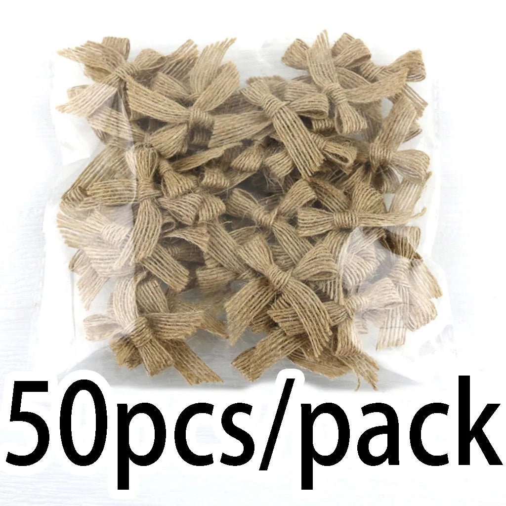 nœuds décoratifs rustiques couleur naturelle fibreux aspect artisanal 40mm 40mm décoration maison