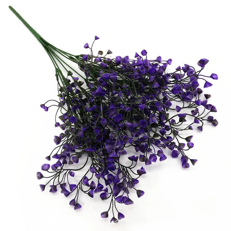 bouquet artificiel violet rose vert cloches modernes décoration intérieure maison événements anniversaires fêtes