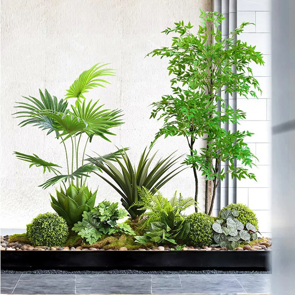 plantes artificielles fougère herbe perse accessoires muraux décoration moderne extérieur intérieur vert brun minimalistes