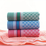 serviettes cuisine rose bleu vert orange carreaux rayures haute qualité douces opaques classic