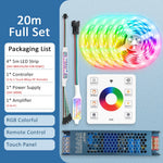 ruban led cob rgbic 24v multicolore 480 diodes 50000h moderne adhésif télécommande