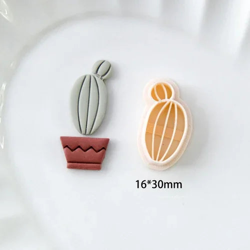 moules biscuits cactus motifs géométriques pots différents couleurs vert beige marron rose modernes