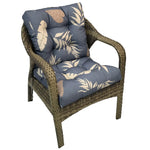 coussin assise imperméable polyester gris uni moderne rubans fixation extérieur jardin terrasse amovible lavable