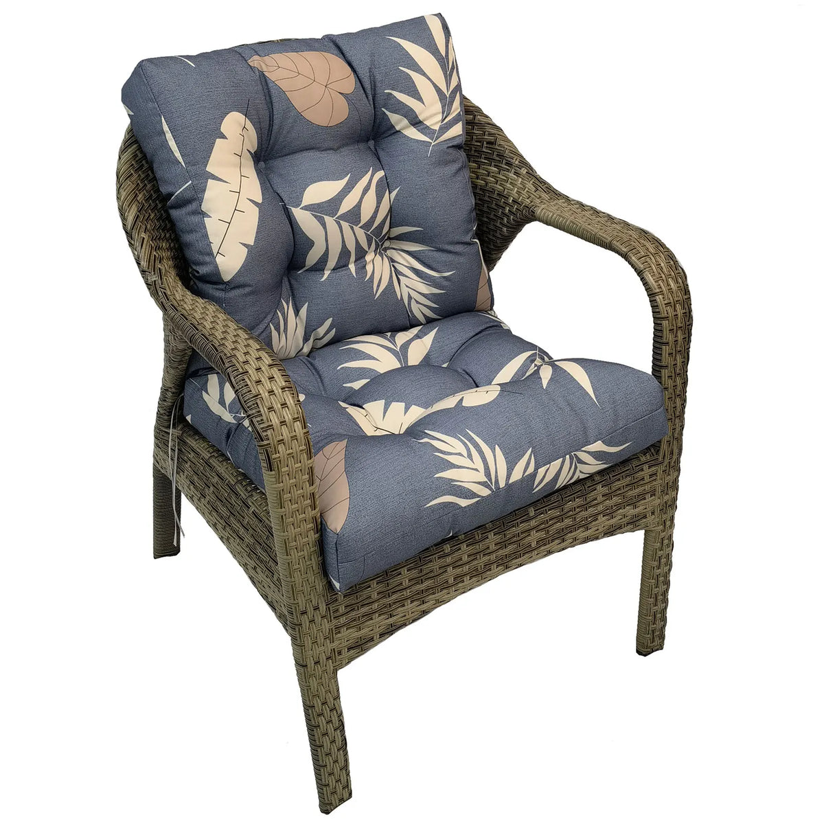 coussin assise imperméable polyester gris uni moderne rubans fixation extérieur jardin terrasse amovible lavable