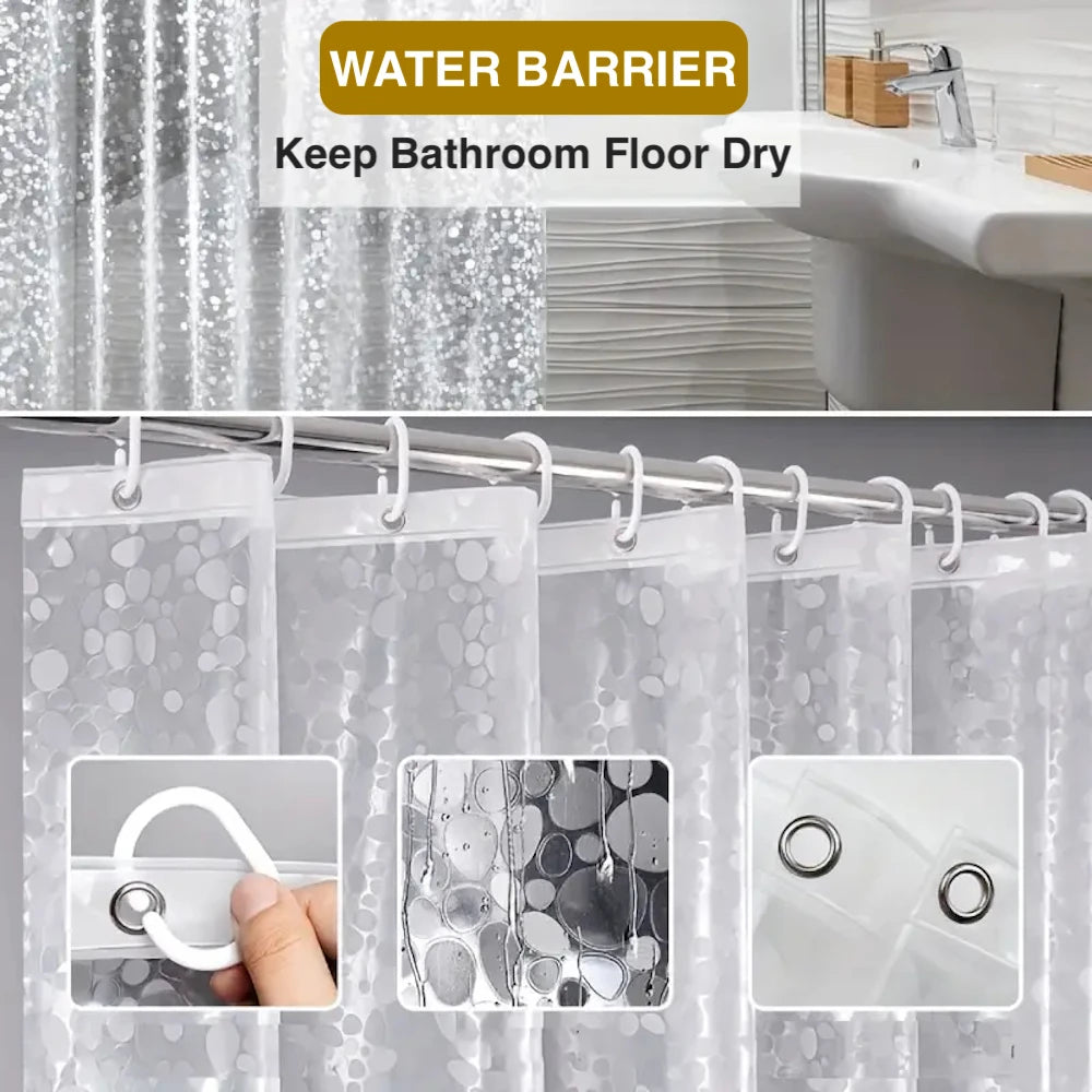 rideau douche transparent moderne grains taille 170cm 180cm aimants