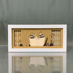 cadre lumineux illustration personnage cheveux dorés yeux différents art contemporain blanc doré chambre jeuDecoration