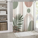 rideau douche moderne géométrique vert rose feuilles palmier opaque polyester minimaliste