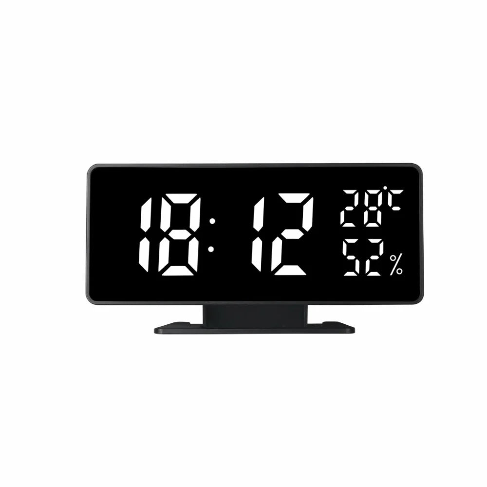 réveil numérique LED multifonction horloge minimaliste affichage température heure Snooze boutons réglables lumineux moderne