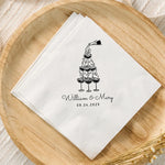 serviettes papier mariage fiançailles blanc imprimé minimaliste élégant plissé 50 pièces occasionnelle festive