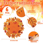 serviettes table automnales feuilles d'érable rouges oranges marrons décoratives saisonnières 6pcs