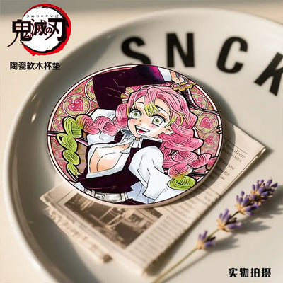 coasters céramique démon slayer multicolores illustrations personnages opaques art illustratif