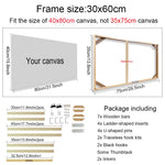 cadre mural bois moderne 30x60 40x80 50x100cm lignes géométriques clips inclusion kit crochets invisible