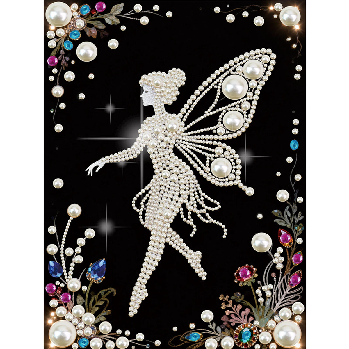 tableau décoratif motifs floraux strass or élégant art décoratif diy adulte modernes incluséesOpaqueFlyGirlElves