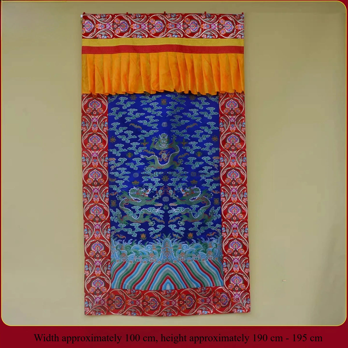 rideau porte ornements traditionnels motifs floraux artisanal couleur rouge bleu orange ethnique decoration maison