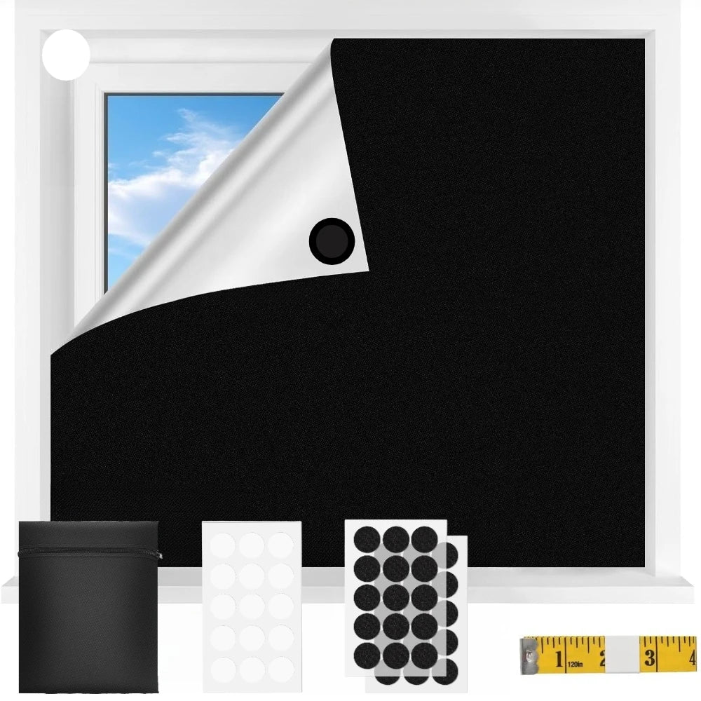 rideau volet fenêtre autocollant opaque moderne noir 100x150cm 150x200cm 150x300cm 150x400cm