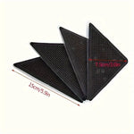 tapis antidérapants adhésifs réutilisables lavables moderne beige noir 4pcs texture antidérapante PVC