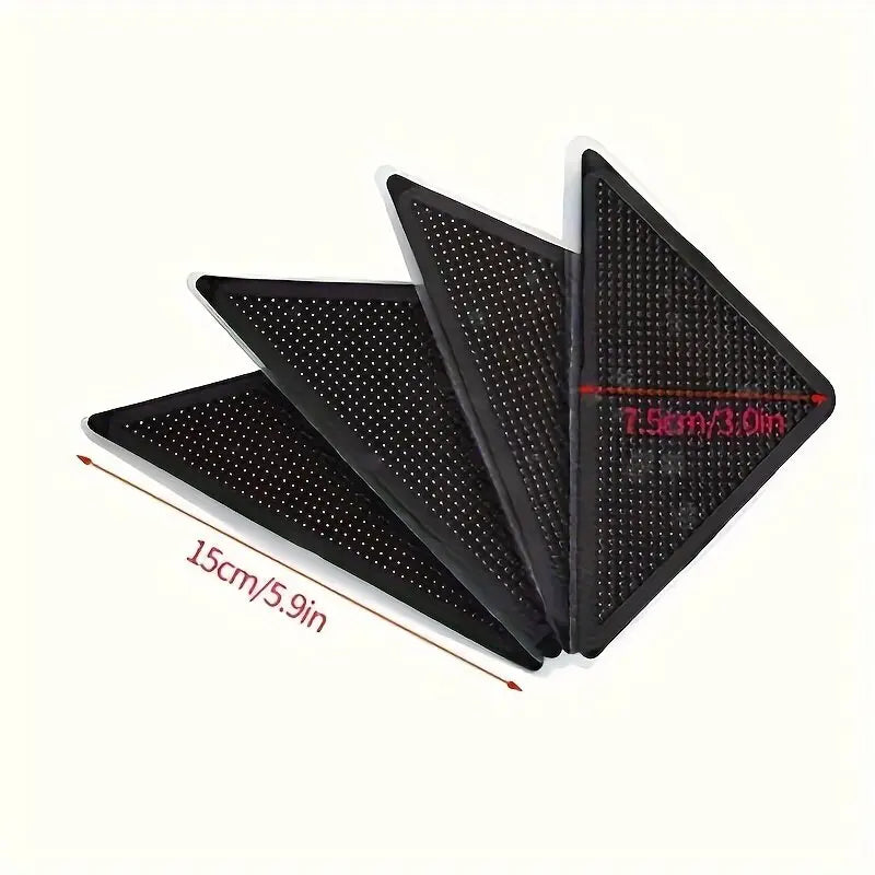 tapis antidérapants adhésifs réutilisables lavables moderne beige noir 4pcs texture antidérapante PVC