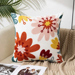 taie d'oreiller carrée moderne motif floral multicolore polyester décoration lit canapé voiture