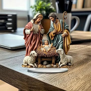 Ornement de Nativité en acrylique 2D pour centre de table de Noël - Décoration moderne