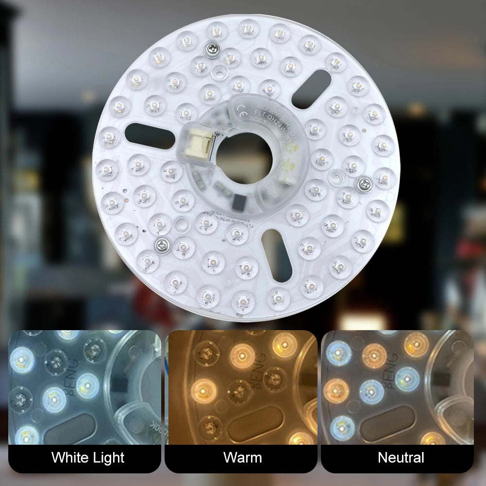 plaque led blanc moderne diodes rond connecteurs électronique 16cm diamètre remplacemement plafonnier