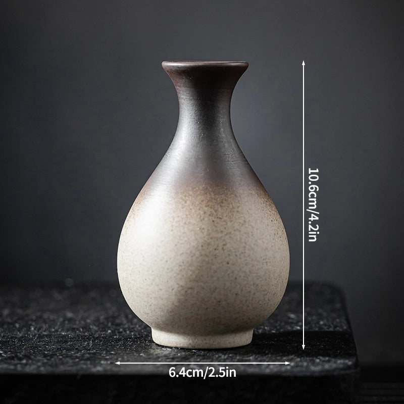 vases décoration gris brun minimaliste artisanal hydroponie fleurs séchées plante verte