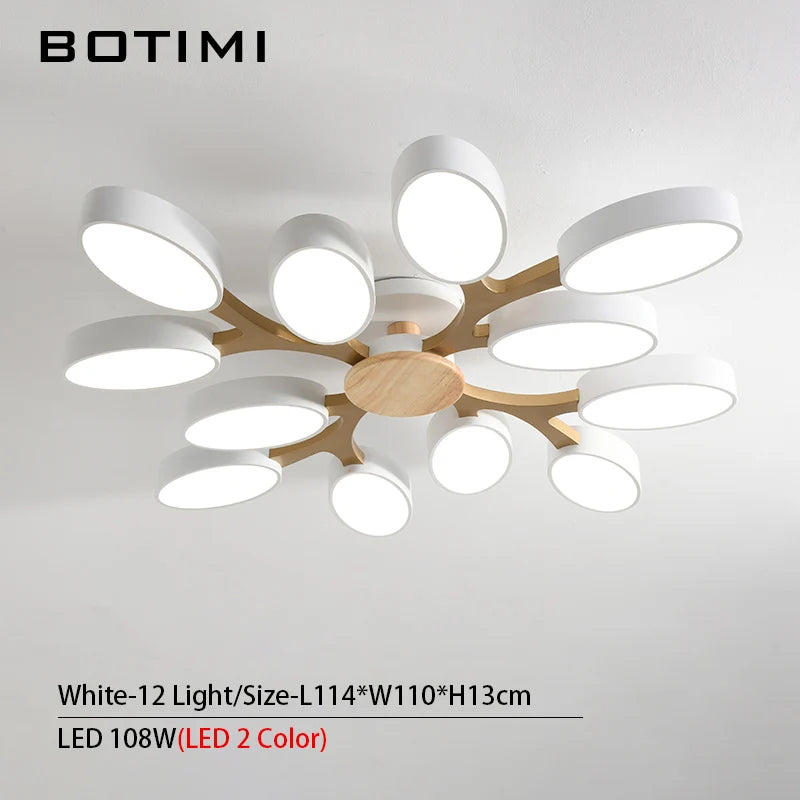 plafonnier moderne blanc bois éclairage led surface montée flux lumineux 249 2000 mètres carrés