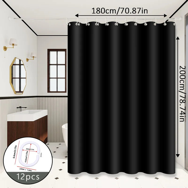 rideau douche noir moderne opacité uni respectueux environnement toilette appartement